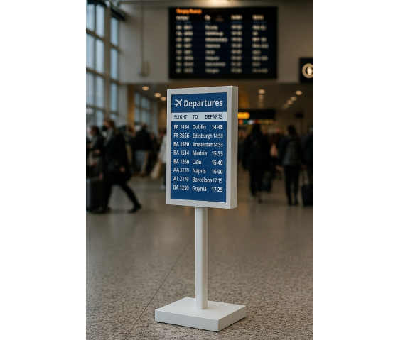 Vloerstandaard met geïntegreerd 32-inch E-ink-scherm – zwart