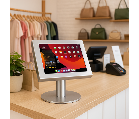 Support de table Securo S pour tablettes de 7-8 pouces - acier inoxydable