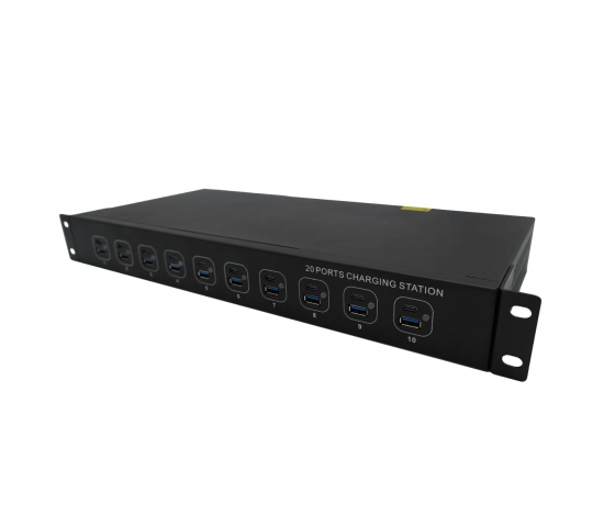 Concentrateur de charge 10 ports USB-A et USB-C 40W 1U Rackmount