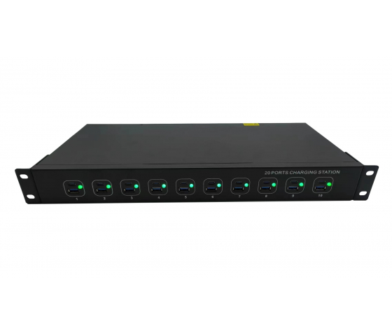 Concentrateur de charge 10 ports USB-A et USB-C 40W 1U Rackmount