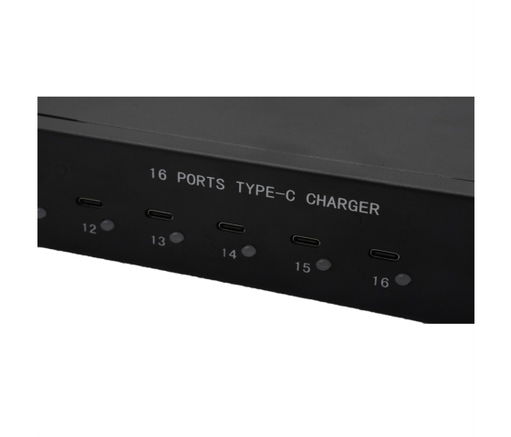 16 ports USB-C 45W 1U Rackmount laad hub