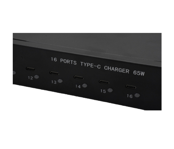 Concentrateur de charge USB-C 65W 1U Rackmount à 16 ports