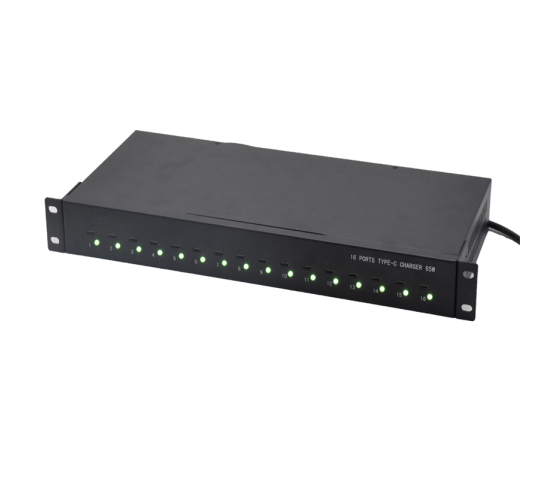 Concentrateur de charge USB-C 65W 1U Rackmount à 16 ports