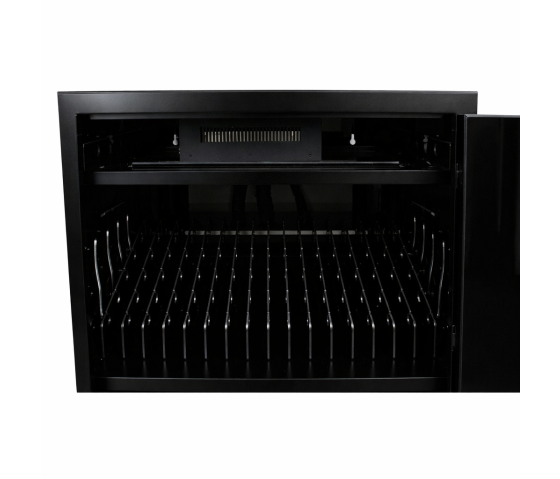 Chariot de chargement BRVD32 pour 32 appareils mobiles jusqu'à 17 pouces - noir - prises électriques