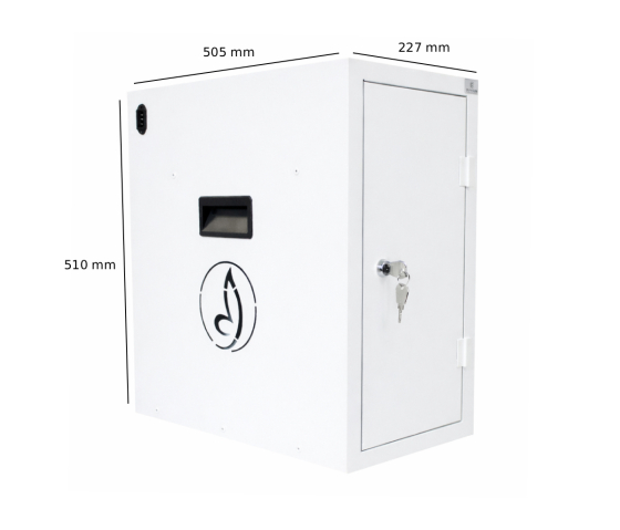 Armoire de rechargement BRVD6 pour 6 appareils mobiles jusqu'à 17 pouces - blanc - multiprise