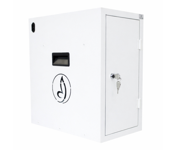 Armoire de rechargement BRVD6 pour 6 appareils mobiles jusqu'à 17 pouces - blanc - multiprise