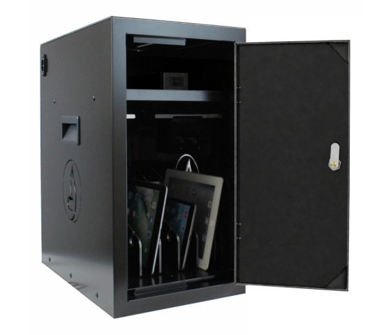 Armoire de recharge BRVD6 pour 6 appareils mobiles jusqu'à 17 pouces - noir - multiprise