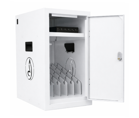 Armoire de rechargement BRVDC6 pour 6 appareils mobiles jusqu'à 17 pouces - blanc - USB-C
