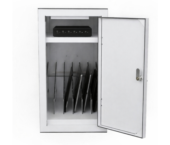 Armoire de rechargement BRVDC6 pour 6 appareils mobiles jusqu'à 17 pouces - blanc - USB-C