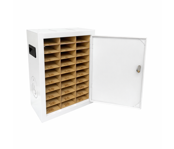 Armoire de stockage verrouillable BTOK30 pour 30 téléphones portables - Bois gravé