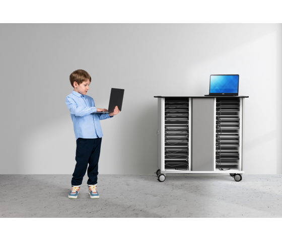 Chariot de chargement onView Zioxi CHRGT-CB-32-K-O3 pour 32 Chromebooks jusqu'à 14 pouces - serrure à clé