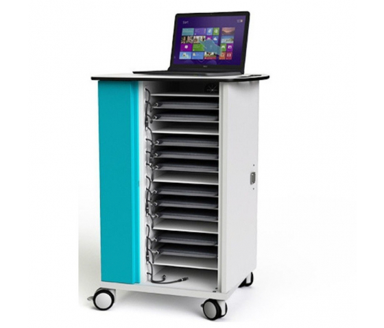 Chariot de chargement Zioxi CHRGT-LS-16-C pour 16 ordinateurs portables jusqu'à 16 pouces - serrure à code numérique