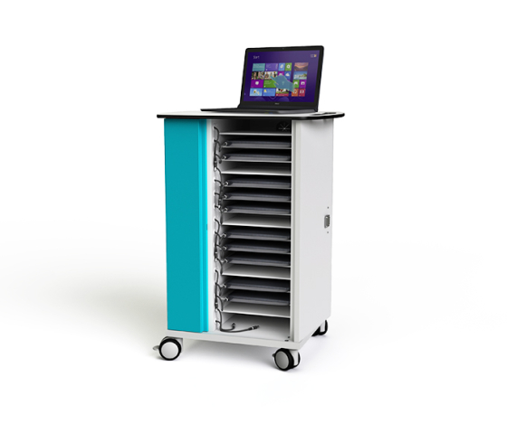 Carrinho de recarga Zioxi onView para 16-32 computadores portáteis - gestão remota - tomadas de corrente