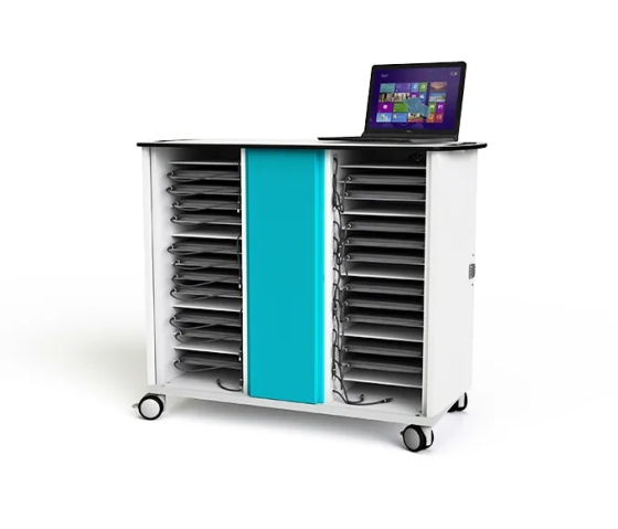 Carrinho de recarga Zioxi onView para 16-32 computadores portáteis - gestão remota - tomadas de corrente