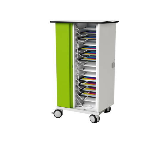 Chariot de recharge USB-C pour iPad et Pencil Zioxi CHRGTUC-PT-16-K# incluant les câbles USB-C pour 16 iPads jusqu'à 10,9 pouces - Verrouillage par clé.