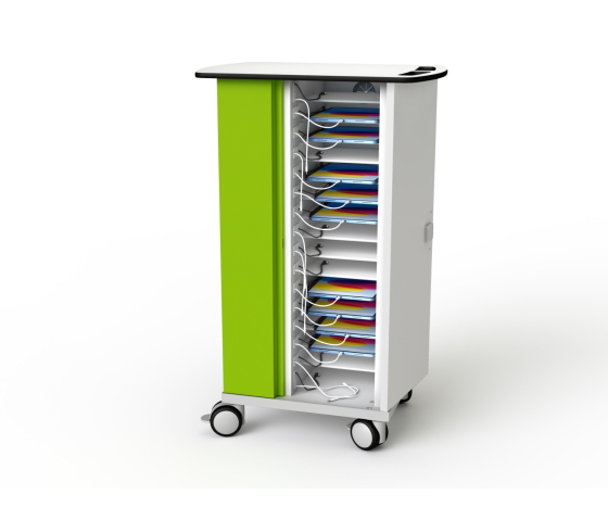 Chariot de recharge USB-C pour iPad et Pencil Zioxi CHRGTUC-PT-16-K# incluant les câbles USB-C pour 16 iPads jusqu'à 10,9 pouces - Verrouillage par clé.