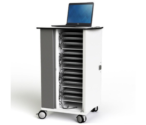 Chariot de chargement Zioxi CHRGT-CB-20-K pour 20 Chromebooks jusqu'à 14 pouces - serrure à clé