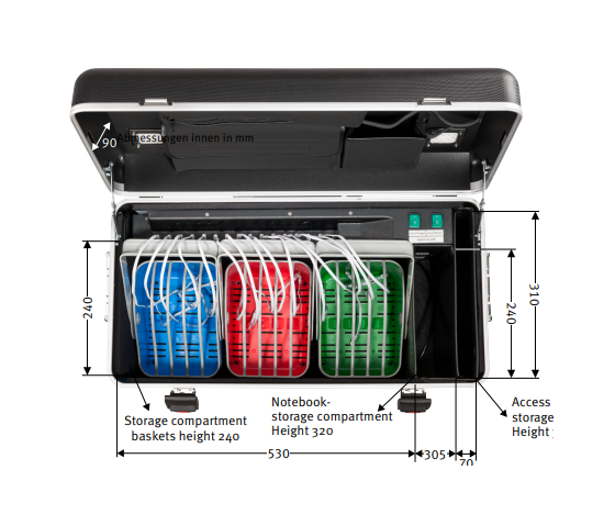 Valise de chargement Charge & Sync Parat i15 pour 15 tablettes jusqu'à 10,5 pouces