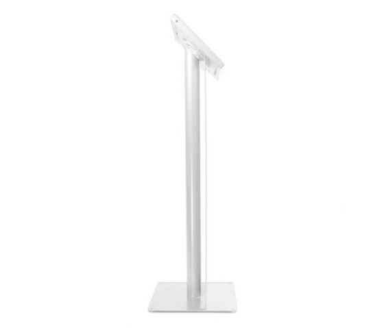 Support de tablette au sol Securo M avec plaque d'affichage pour tablettes de 9-11 pouces - blanc