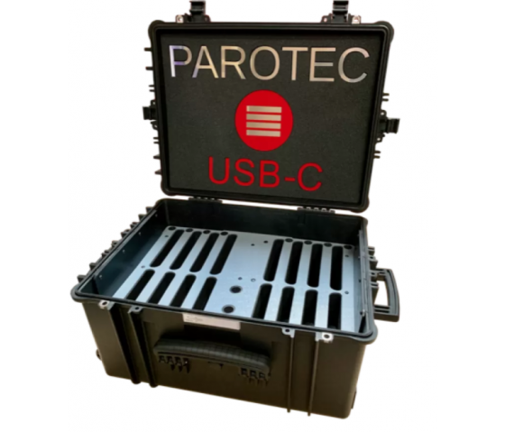 Etui de charge MRC16 USB-C de Parotec pour 16 appareils jusqu'à 11 pouces