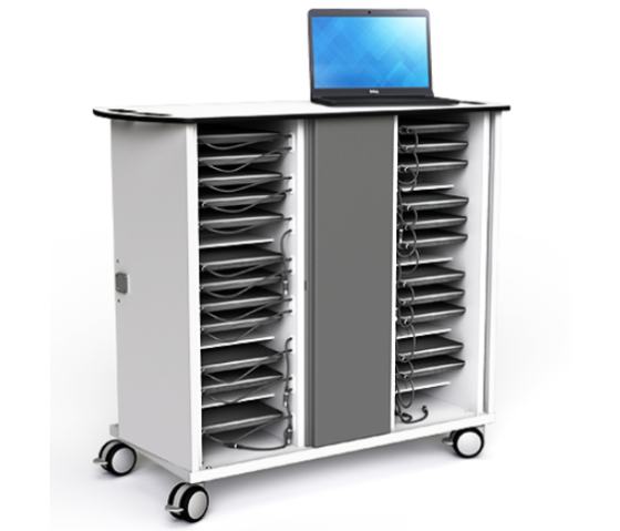 Chariot de chargement pour Chromebook avec gestion à distance - 32 appareils jusqu'à 14 pouces - Zioxi onView - serrure RFID