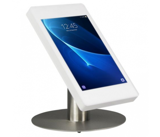 Support de bureau Fino pour Samsung Galaxy Tab A9 8,7 pouces 2023 - acier inoxydable/blanc