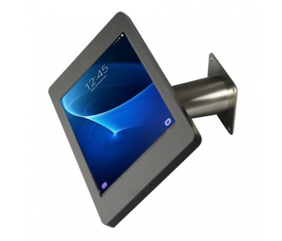 Support de tablette mural Fino pour Samsung Galaxy Tab A9+ 11 pouces 2023 - acier inoxydable/noir