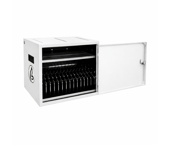 Armoire de recharge BRVD16 blanche - 16 appareils mobiles jusqu'à 17 pouces - multiprise