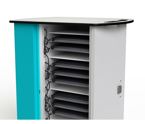 Armoire de chargement Zioxi CHRGC-LS-16-R pour 16 ordinateurs portables jusqu'à 15,6 pouces - serrure RFID