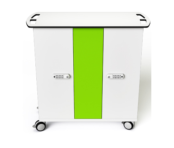 Chariot de recharge pour 32 iPads et Apple Pencil avec câbles USB-C inclus - Zioxi CHRGTUC-PT-32-C# - serrure à code numérique