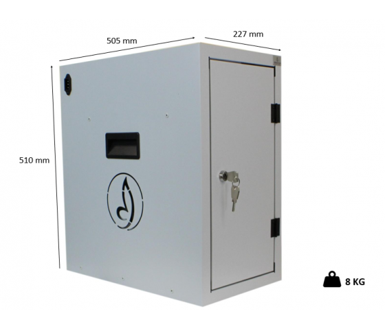 Armoire de rechargement BRVDC6 pour 6 appareils mobiles jusqu'à 17 pouces - blanc - USB-C