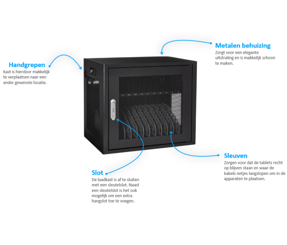 Armoire de charge BRV12v2 pour 12 tablettes ou ordinateurs portables jusqu'à 16 pouces