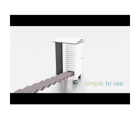 Chariot de recharge USB-C avec paniers de transport pour 32 iPads et tablettes - serrure à code numérique
