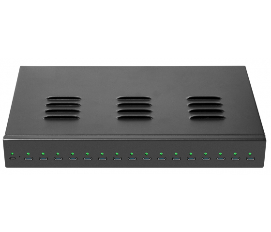 Concentrateur de charge USB-C 1000W à 16 ports - noir