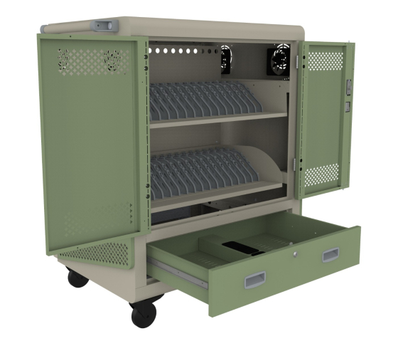 Chariot de chargement ID32AC pour 32 appareils mobiles jusqu'à 15,6 pouces