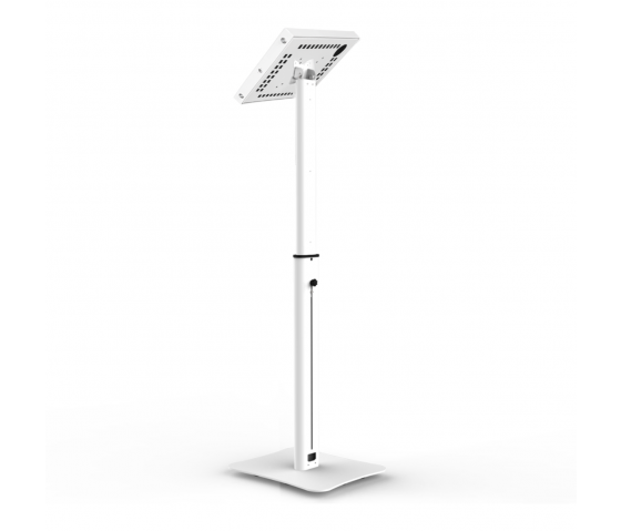 Support de tablette au sol Réglable en hauteur avec éclairage LED Securo XL pour tablettes 13-16 pouces - blanc