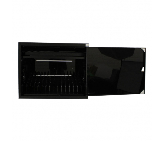 Armoire de recharge BRVD16 noire - 16 appareils mobiles jusqu'à 17 pouces - multiprise