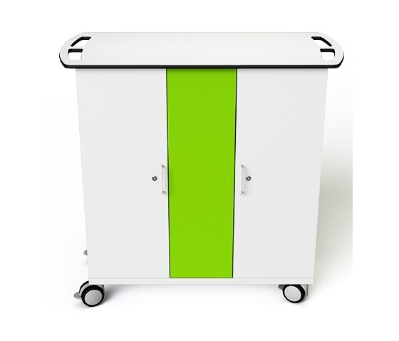 Chariot de recharge USB-C pour 32 iPads jusqu'à 10,9 pouces et iPad Pencils - Zioxi CHRGTUC-PT-32-K - serrure à clé