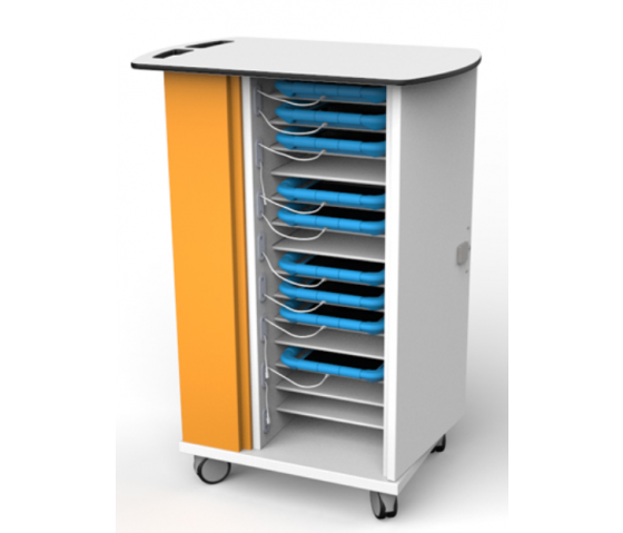 Armoire de recharge mobile verrouillable CHRGT-GC-15-K pour 15 iPads dans de grandes housses de protection - serrure à clé
