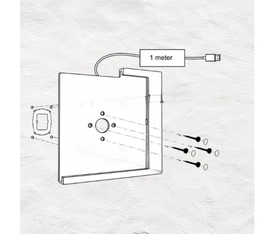 Support de tablette mural plat Domo Slide avec fonction de recharge pour iPad Air 13 pouces 2024 - blanc