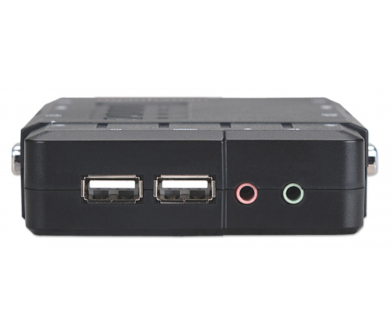 Commutateur KVM compact à 4 ports avec fonction audio et microphone