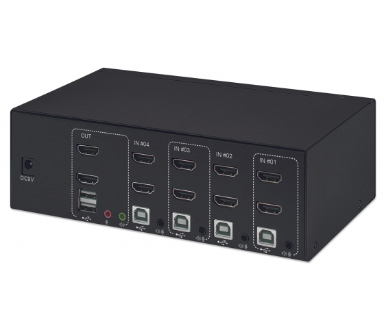 Commutateur KVM HDMI à 4 ports pour deux moniteurs KVMMHT4