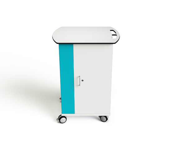 Chariot de recharge pour 16 ordinateurs portables - gestion réseau & portail web Zioxi onView - serrure RFID