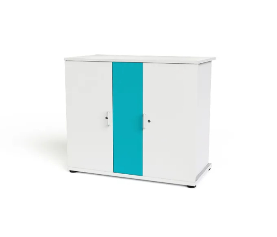 Armoire de recharge USB-C pour 32 ordinateurs portables - Câbles USB-C pré-montés - Zioxi CHRGCUC-LS-32-R# - serrure RFID