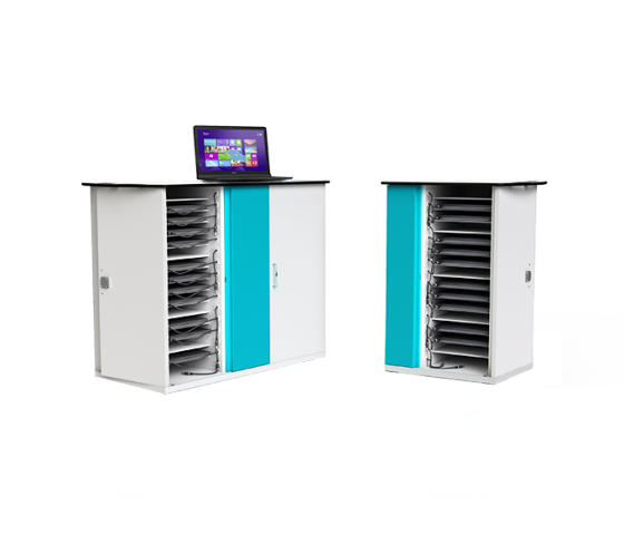 Zioxi oplaadkast voor 32 laptops tot 16 inch - Opladen via USB-C - CHRGCUC-LS-32-R - RFID slot