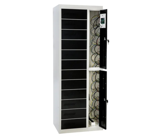 Cacifo de carregamento para portáteis e tablets BR12PSLZ - 12 compartimentos - tomada elétrica e USB - RFID