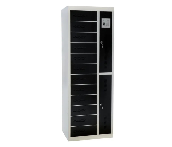 Cacifo de carregamento para portáteis e tablets BR12PSLZ - 12 compartimentos - tomada elétrica e USB - RFID
