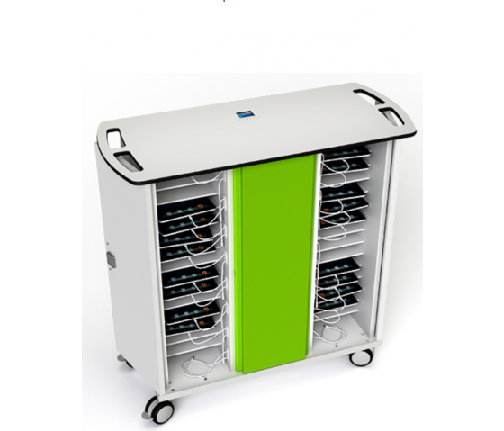 Chariot de recharge Zioxi onView avec gestion à distance pour 32 tablettes jusqu'à 11 pouces - serrure àr code numérique