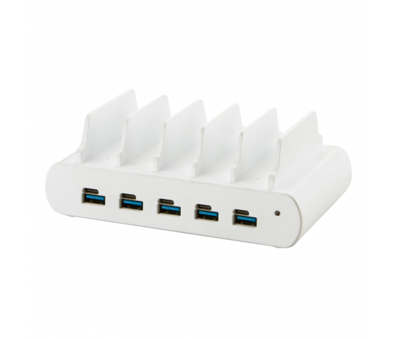 Station de charge 5 ports Dual Charge USB-A/USB-C 150W - blanc