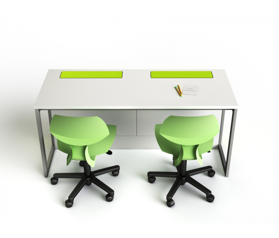 Table d'ordinateur M1 avec 2 boîtiers mécaniques pour moniteurs - 160 (L) x 75 (P) cm